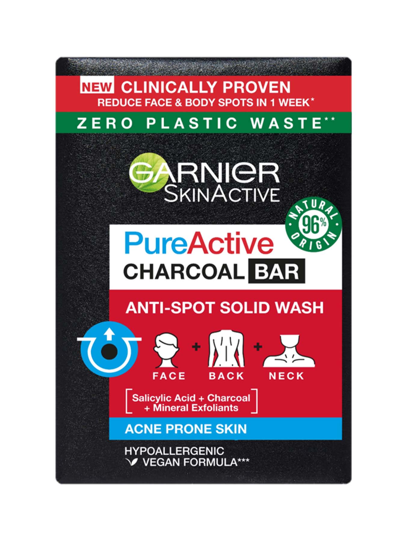 Garnier Skin Naturals Pure Active Charcoal Bar čvrsti čistač s ugljenom
