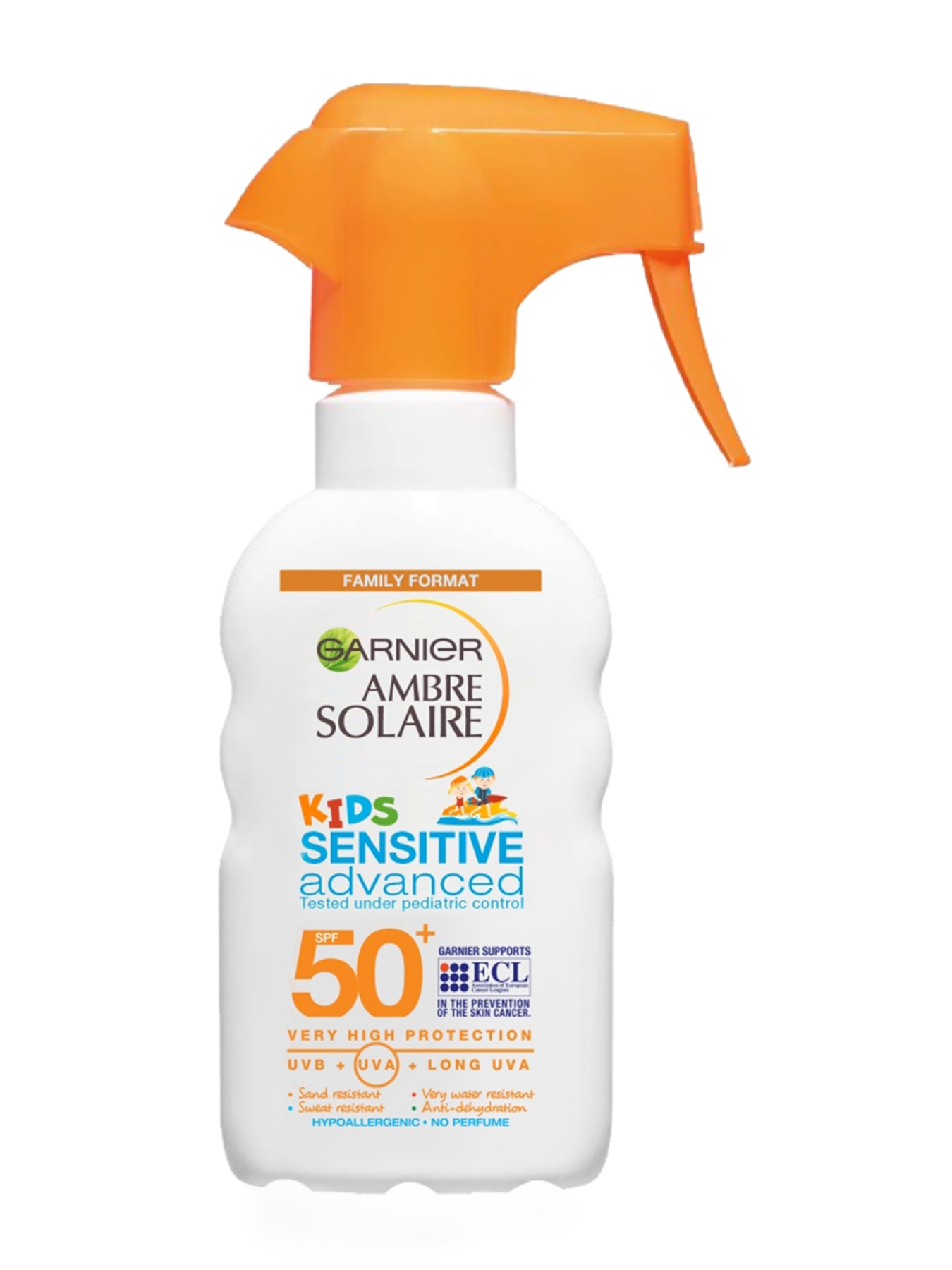 Garnier Ambre Solaire Kids Sensitive Advanced SPF50+ sprej za djecu za zaštitu od sunca