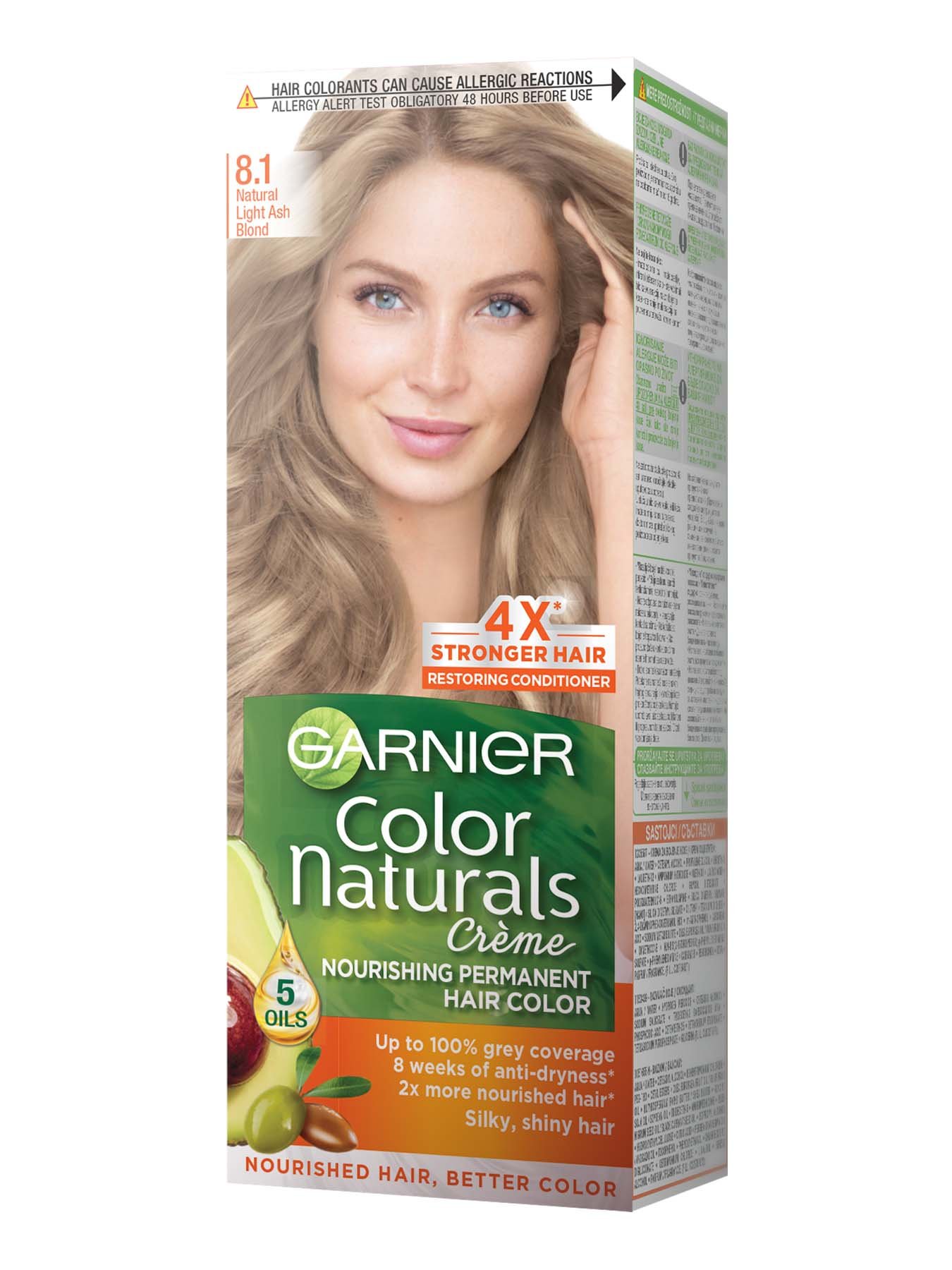 disguise peak Sideways Color Naturals 8.1 Prirodno Svijetlo Pepeljasto Plava Boja za Kosu - Garnier