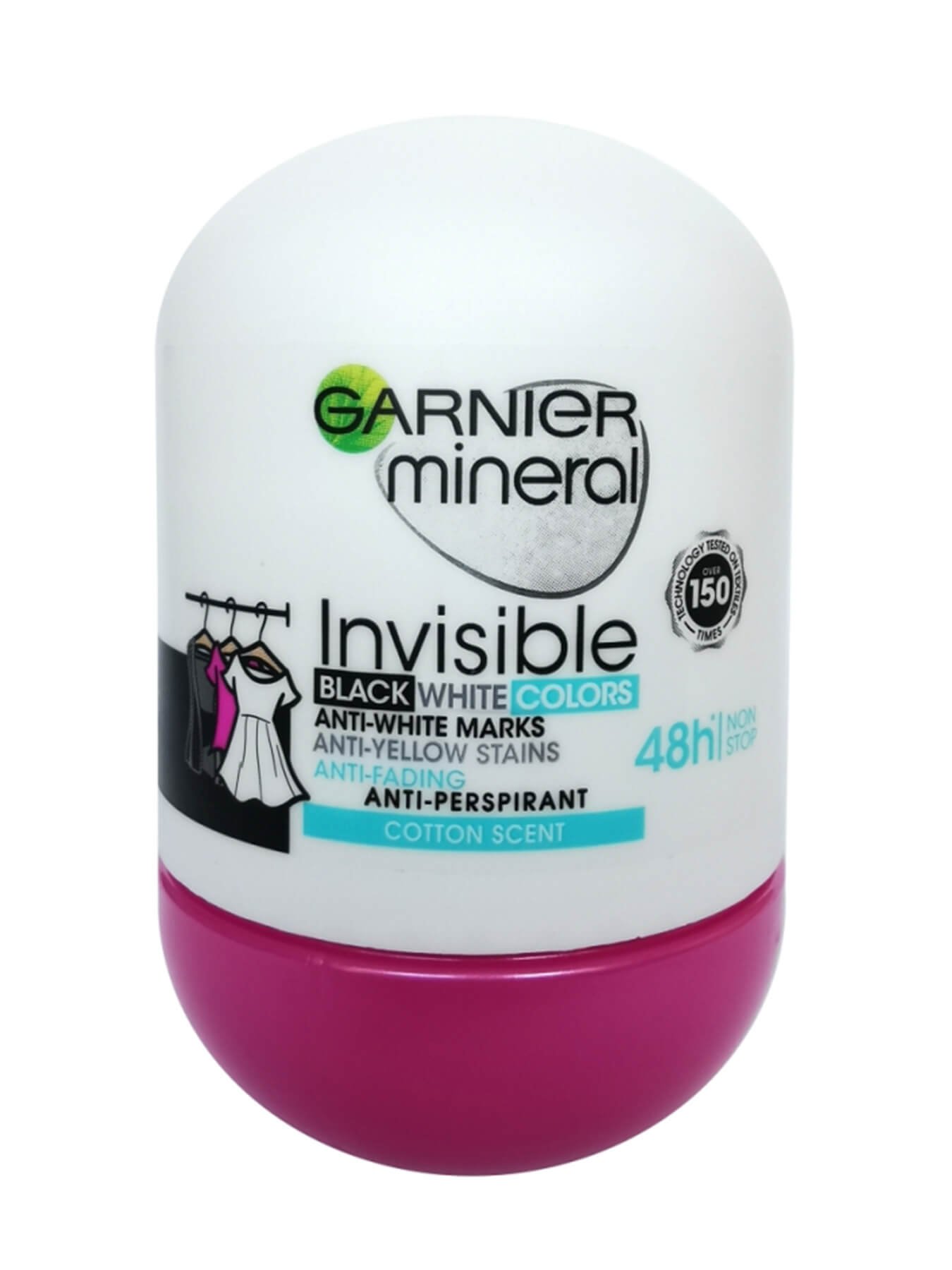 Garnier Mineral Invisible Black, White & Colors Cotton roll-on