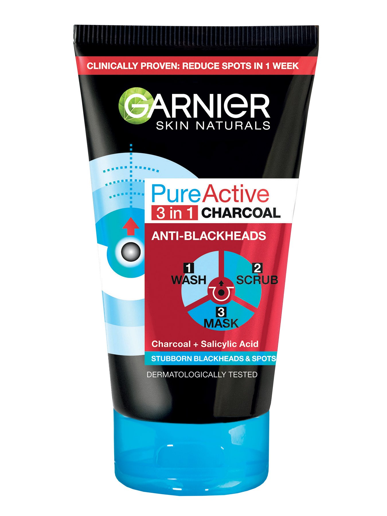 Garnier Skin Naturals Pure Active 3u1 Gel + Piling + Maska protiv mitesera