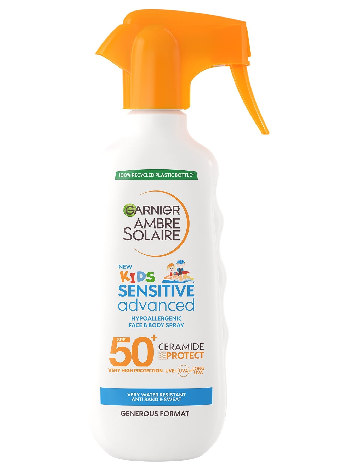 Garnier Ambre Solaire Kids Sensitive Advanced SPF50+ sprej za djecu za zaštitu od sunca 