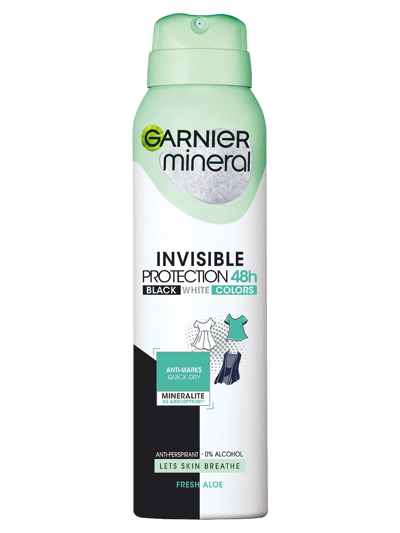 Garnier Mineral Deo Invisible Black, White & Colors Fresh 48h antiperspirant Sprej