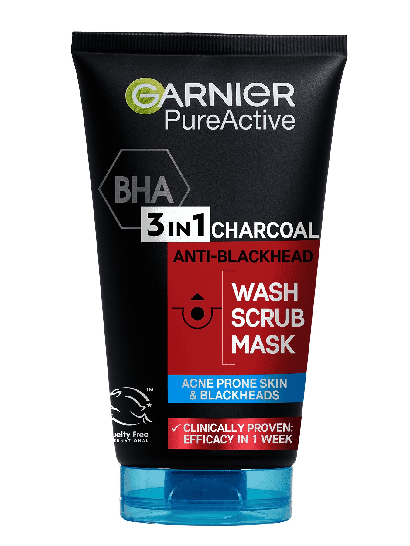 Garnier Pure Active 3u1 charcoal gel za čišćenje + piling + maska